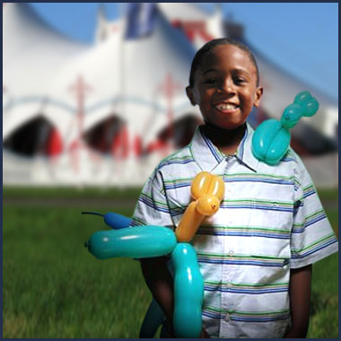 Child with balloons