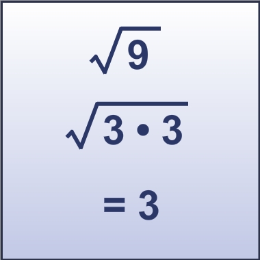 What is the sqaure root of 9?