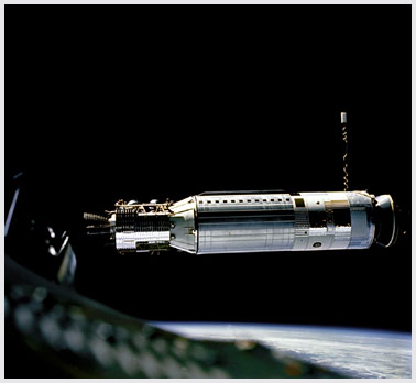 Gemini 8 rendezvousing with Agena