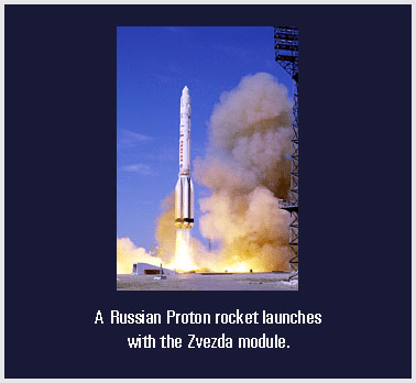 Russian Proton rocket launches with the Zvezda module