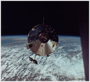 Lunar module separating  from the command module