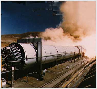 Shuttle External Tank undergoing test